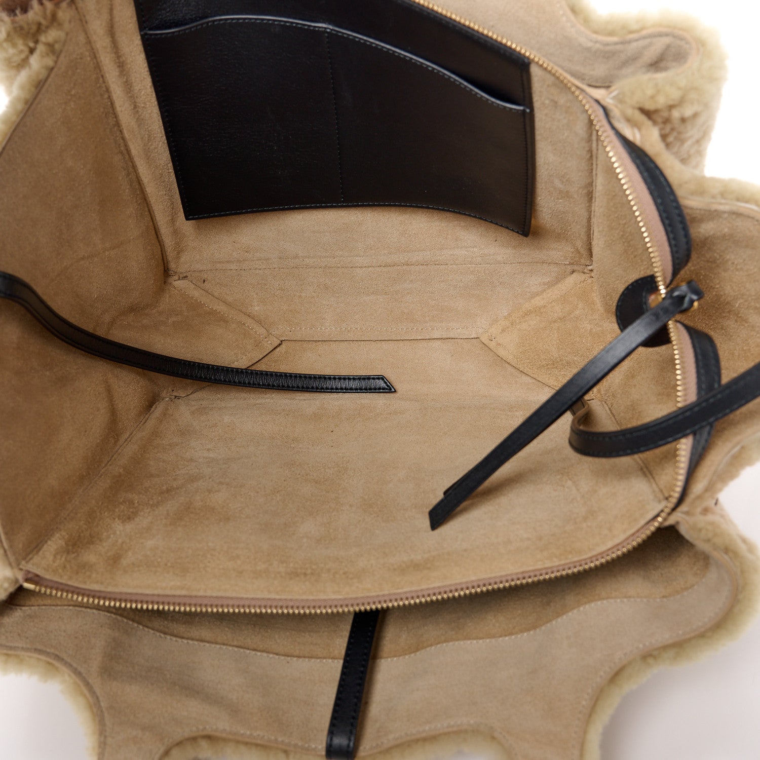 Celine Shearling Cabas Natural Tan 5 of 9