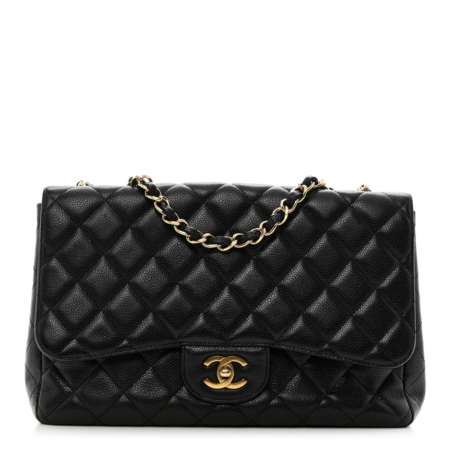Caviar Quilted Jumbo Single Flap Black