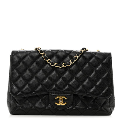 Chanel Caviar Quilted Jumbo Single Flap Black 1 of 12
