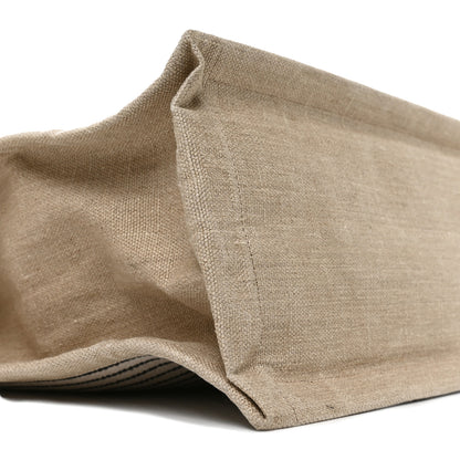 Saint Laurent Linen Calfskin Rive Gauche Tote Natural Black 9 of 10