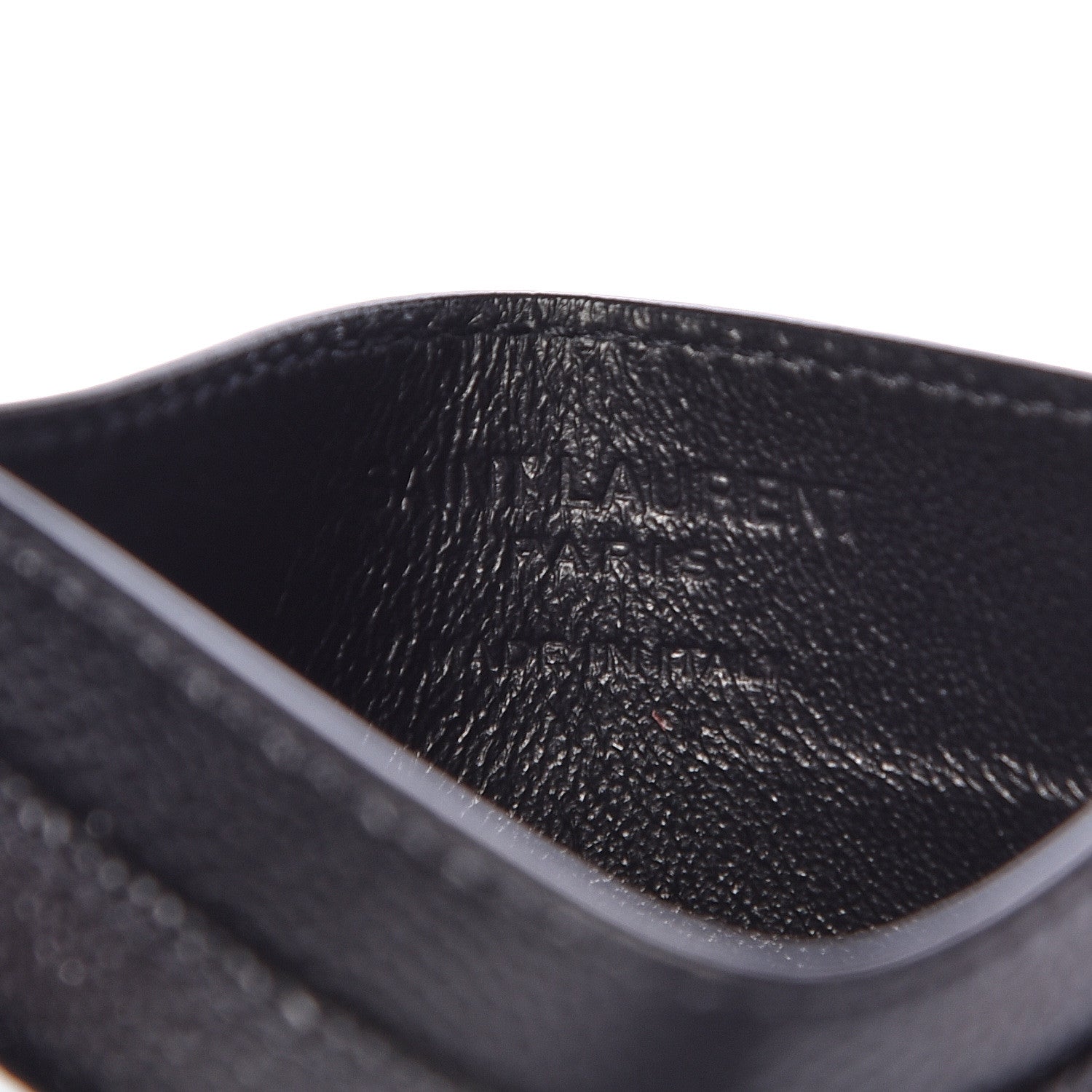 Saint Laurent Grain de Poudre Musical Notes Credit Card Case Black 6 of 8