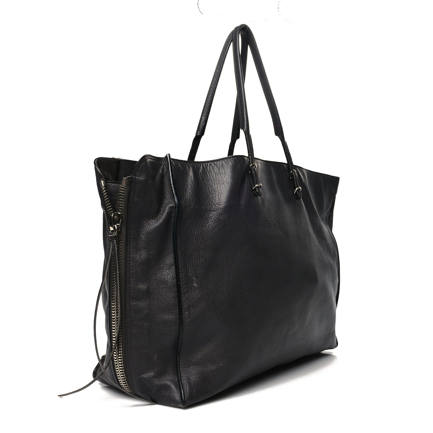 Veau Papier A4 Zip Around Tote Gris Fossile