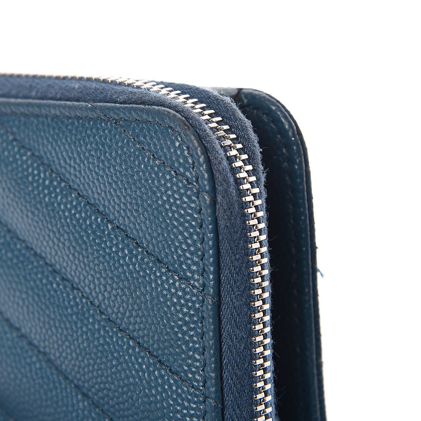 Grain De Poudre Matelasse Compact Zip Around Wallet Peacock Green