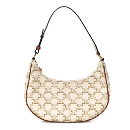 Celine Canvas Calfskin Ava Triomphe Shoulder Bag White 1 of 8