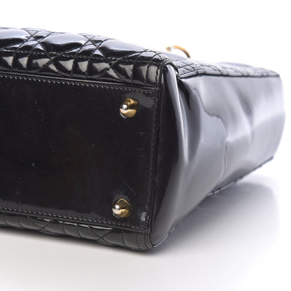 Christian Dior Patent Cannage Large Lady Dior Black 6 of 15