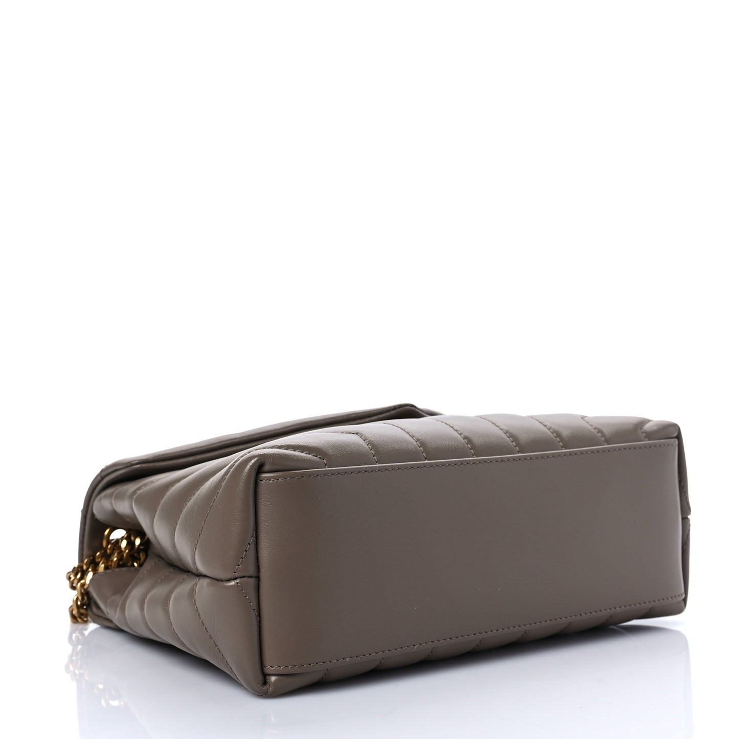 Calfskin Y Quilted Monogram Small Loulou Chain Satchel Taupe