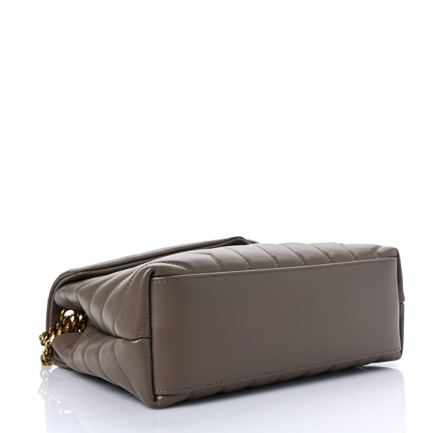 Saint Laurent Calfskin Y Quilted Monogram Small Loulou Chain Satchel Taupe 3 of 6