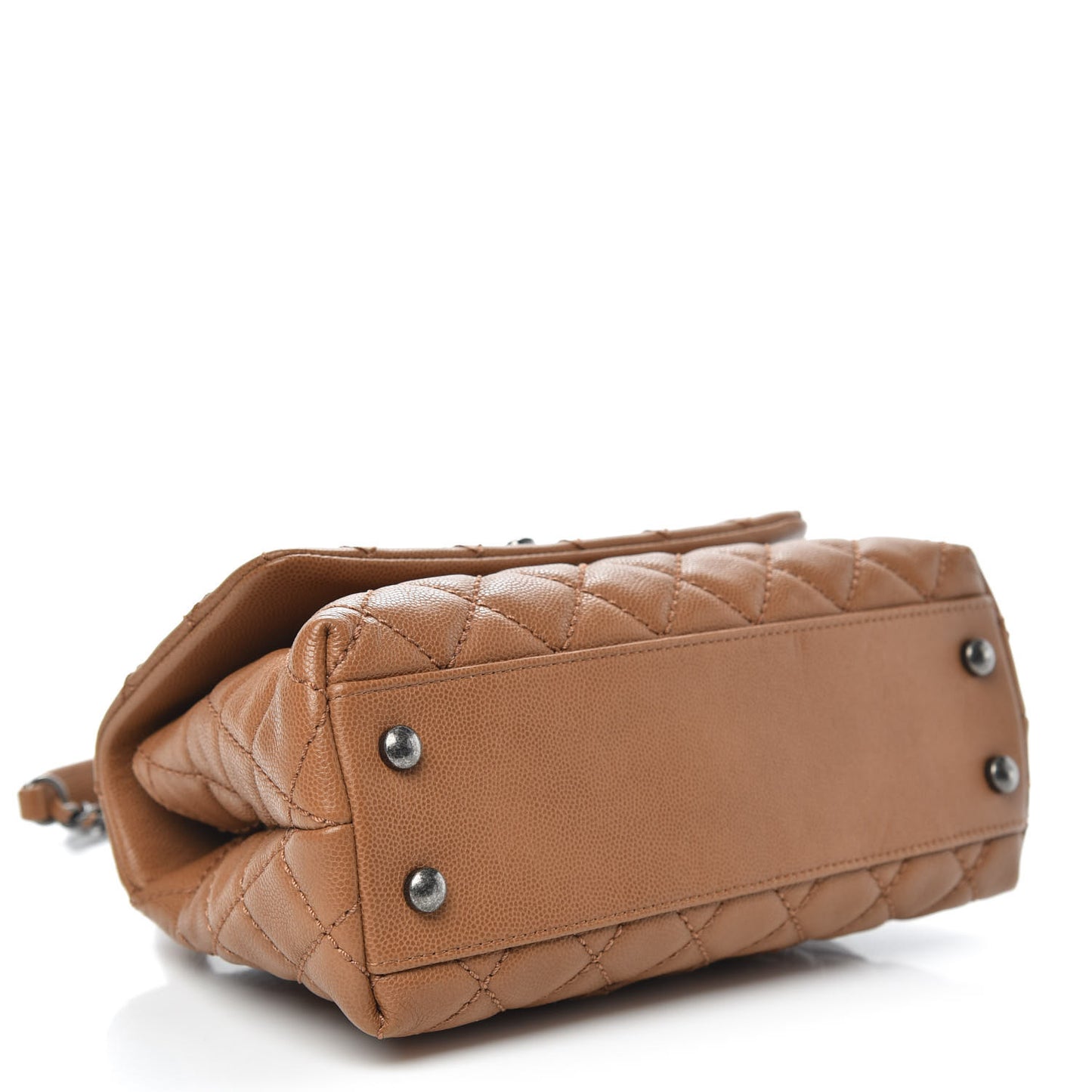 Caviar Quilted Mini Coco Handle Flap Camel