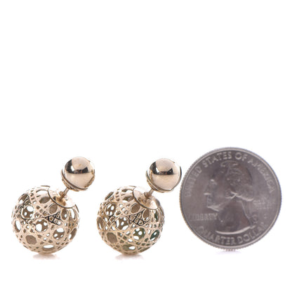 Christian Dior Cannage Mise En Dior Tribal Earrings Gold 2 of 3