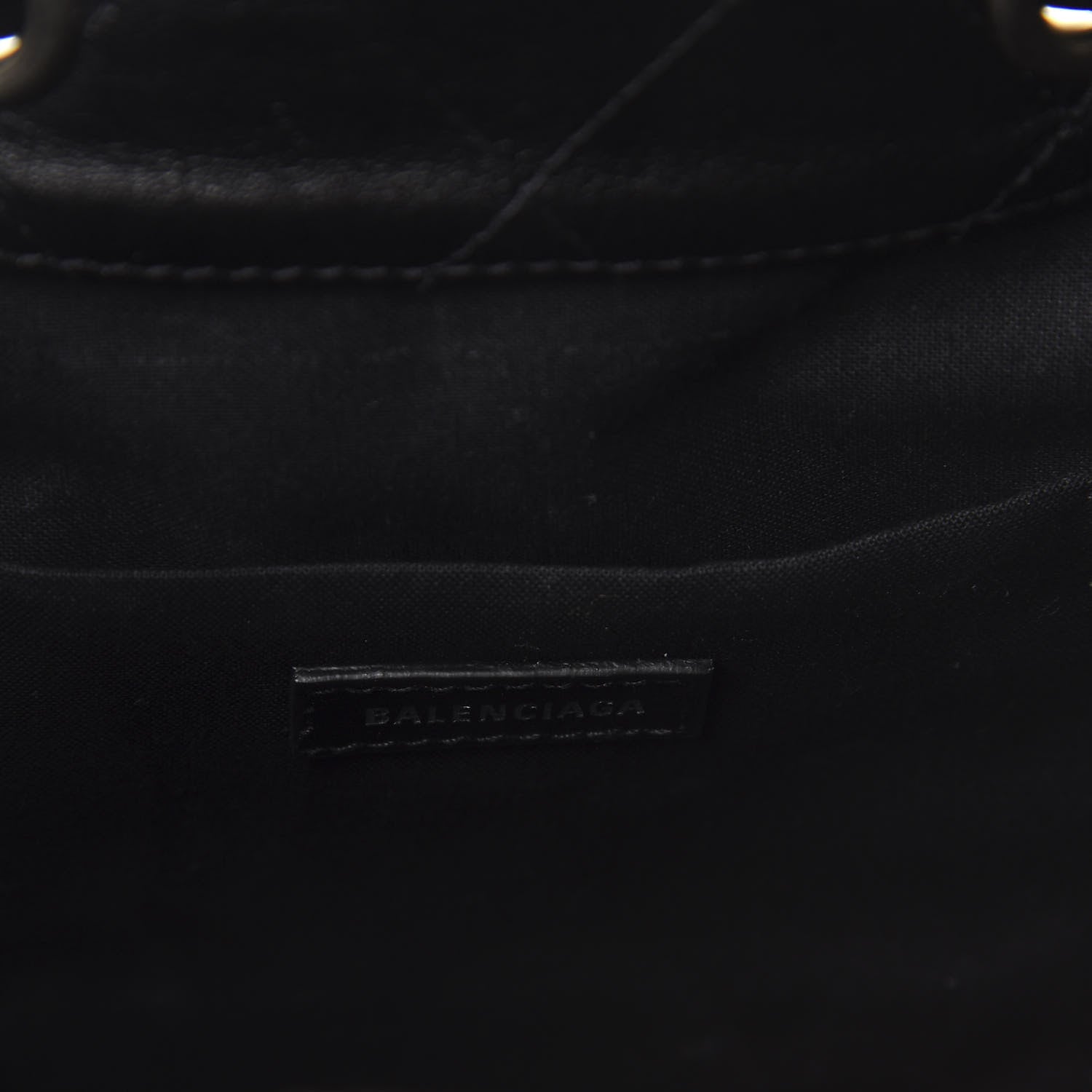 Balenciaga Nappa Calfskin Quilted Touch B Bucket Bag Black 8 of 9