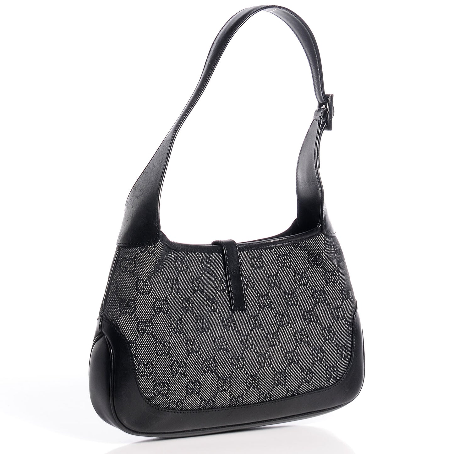 Denim Monogram Small Jackie O Hobo Black