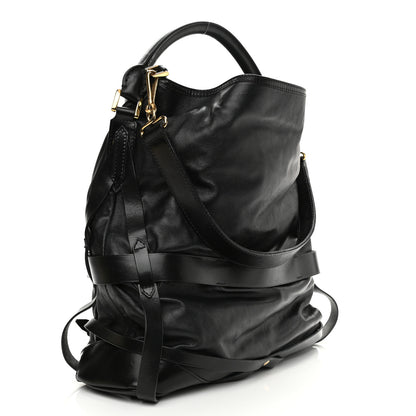 Burberry Soft Lambskin Bridle Calfskin Medium Gosford Hobo Black 3 of 19