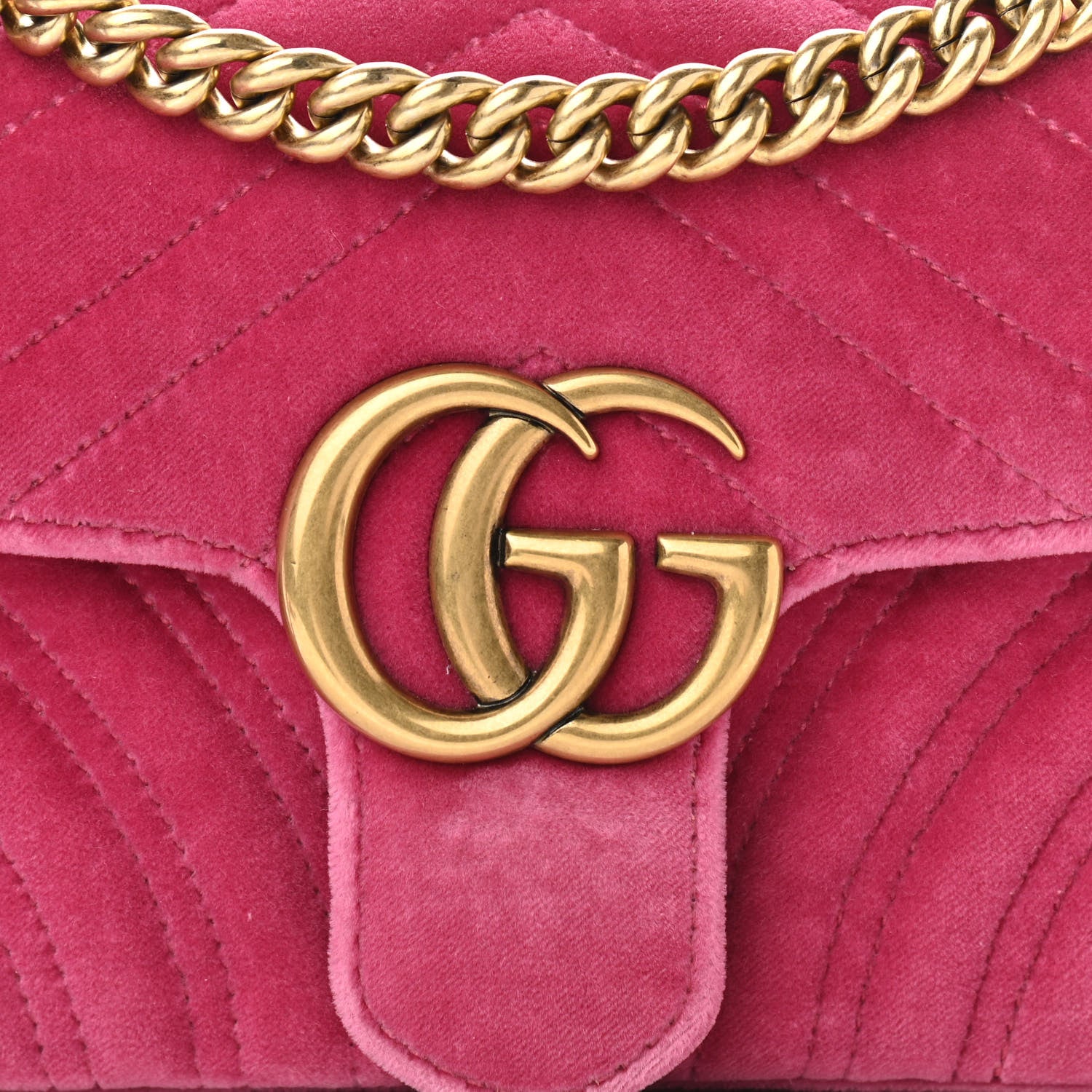 Gucci Velvet Matelasse Mini GG Marmont Shoulder Bag Light Raspberry Rose 8 of 10