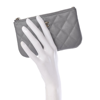 Chanel Caviar Quilted Small Cosmetic Case Grey 2 of 8