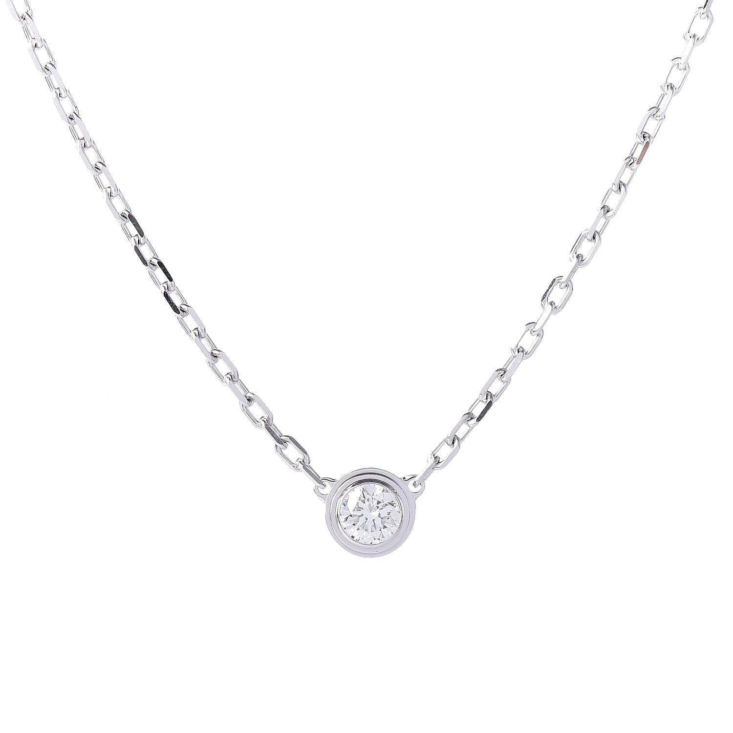 Cartier 18K White Gold Diamond SM D'Amour Pendant Necklace 4 of 7