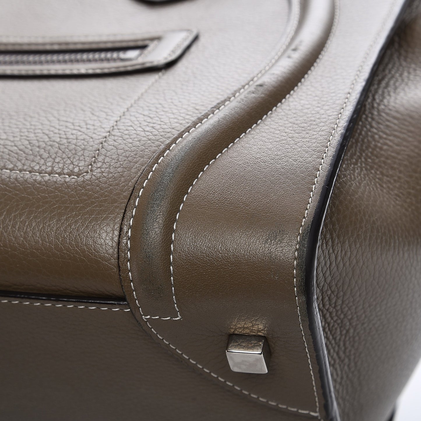 Drummed Calfskin Mini Luggage Souris