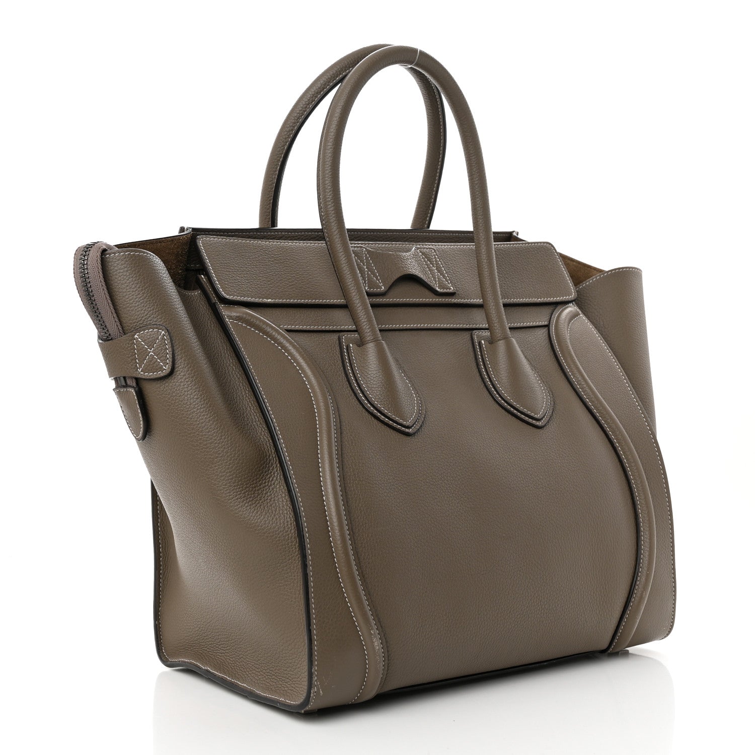 Celine Drummed Calfskin Mini Luggage Souris 3 of 18
