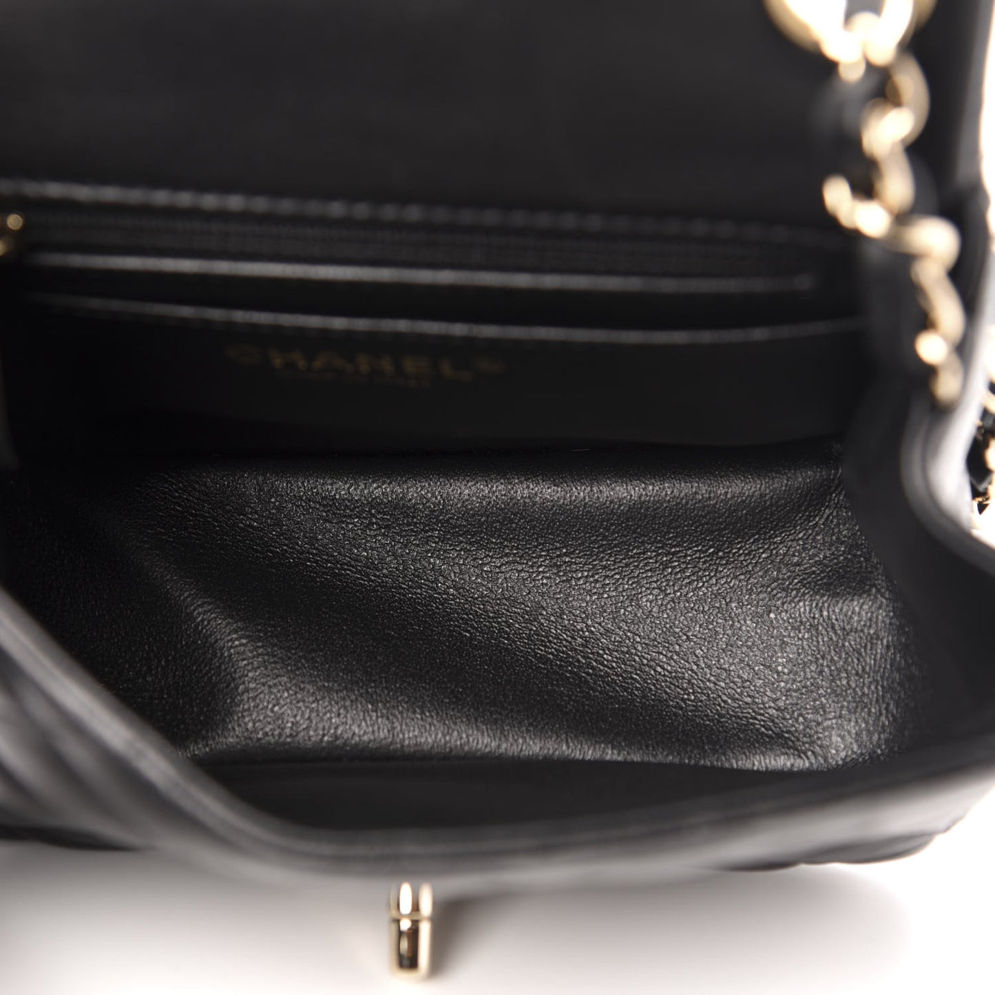 Lambskin Quilted Mini Square Flap Black