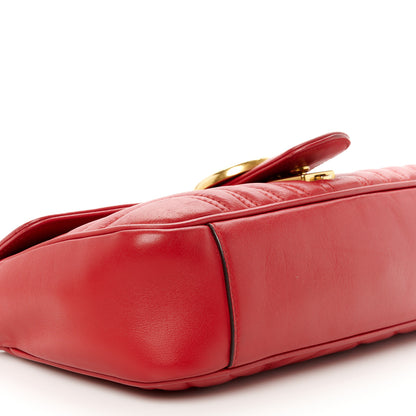 Gucci Calfskin Matelasse Small GG Marmont Shoulder Bag Hibiscus Red 10 of 11