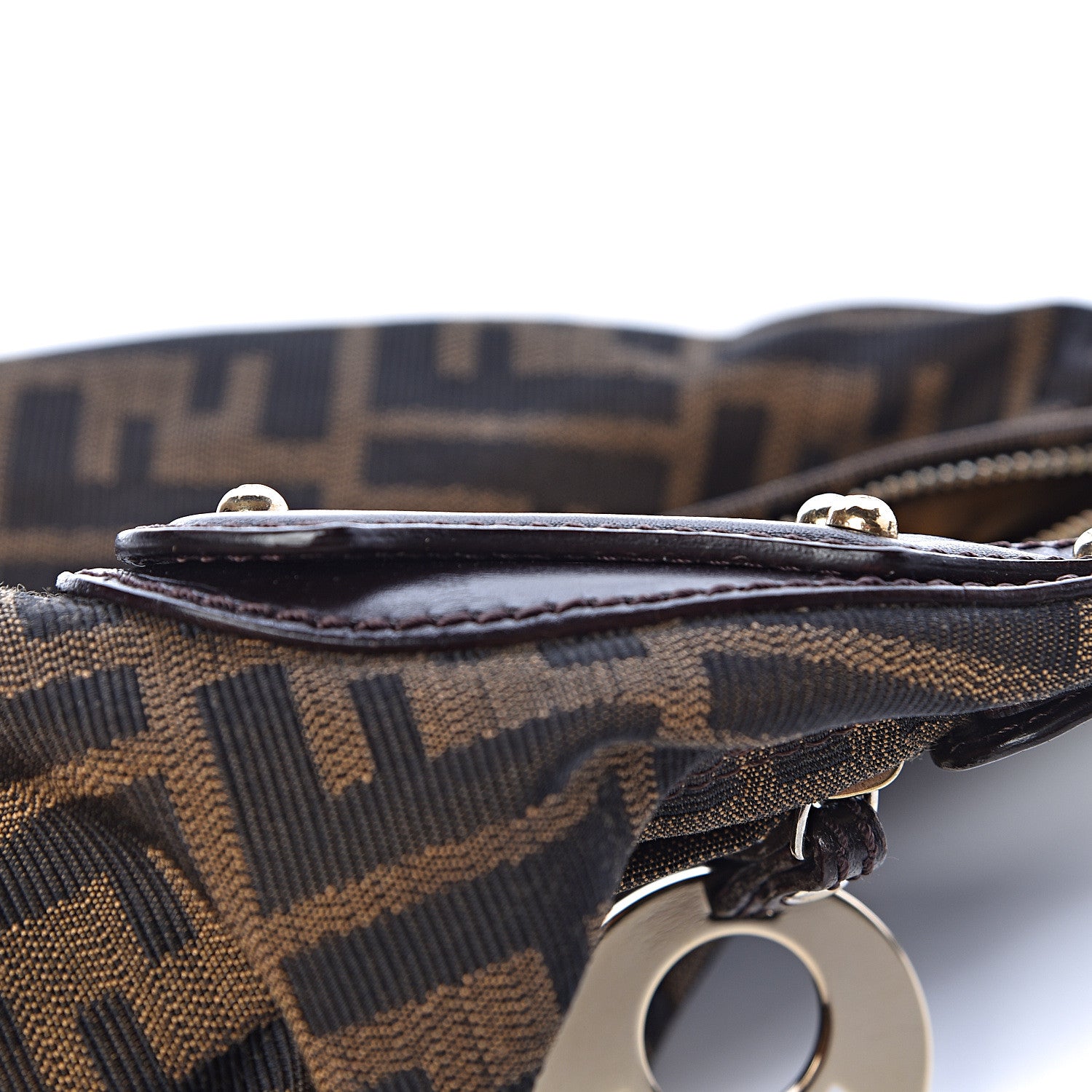 Fendi Zucca Cuoio Lucido Small Chef Hobo Tobacco Moro 8 of 11