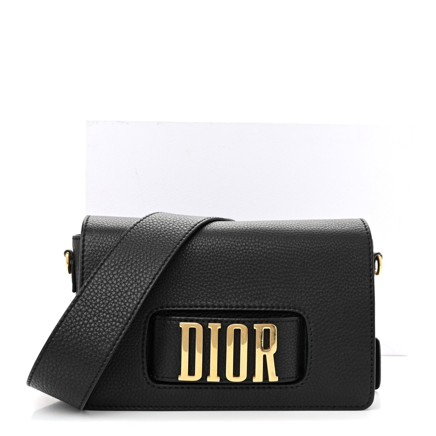 Grained Calfskin Dio(r)evolution Flap Bag Black