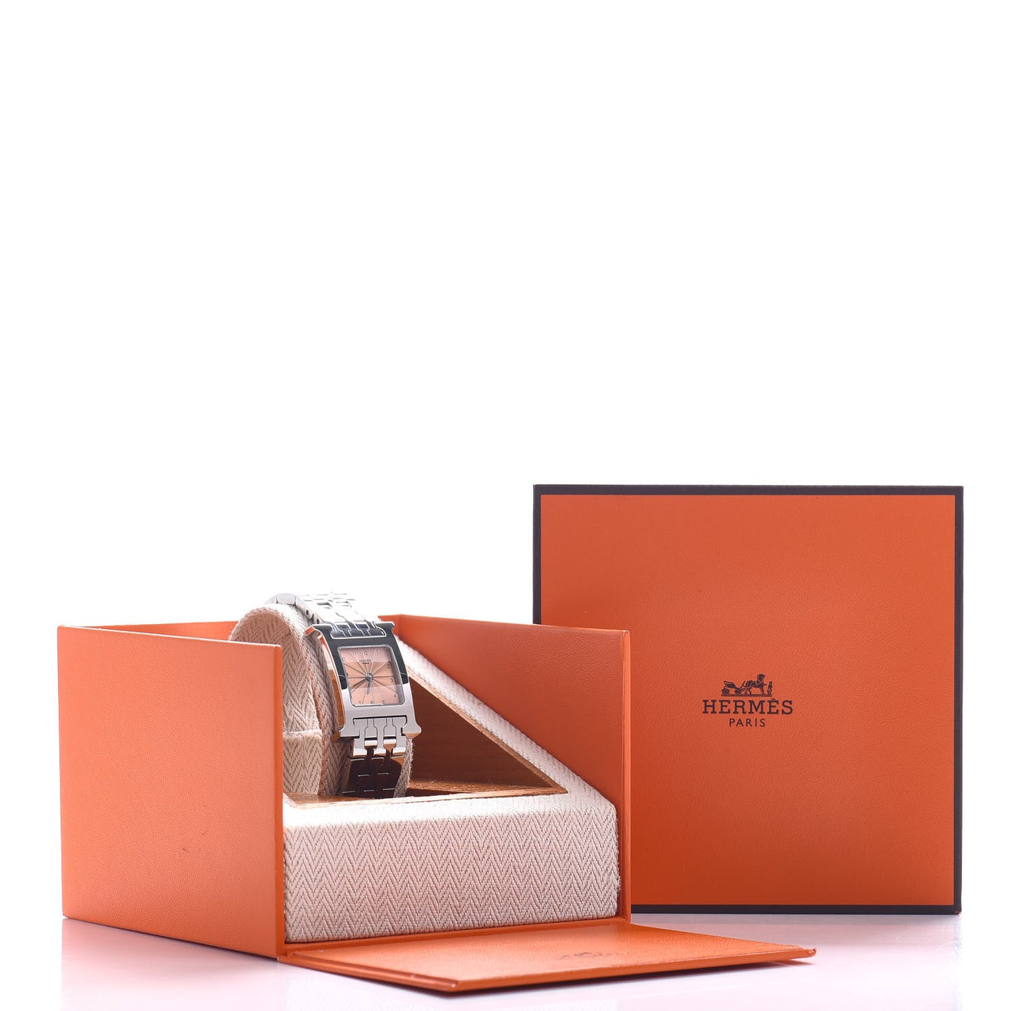 Stainless Steel 21mm Heure H Hour Quartz Watch Orange