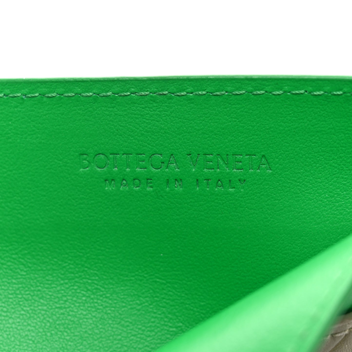 Nappa Intrecciato Card Holder Taupe Avocado