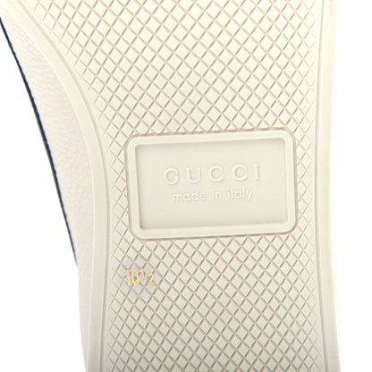 Gucci Calfskin Mens Web Falacer Sneakers 10.5 White Blue 6 of 9