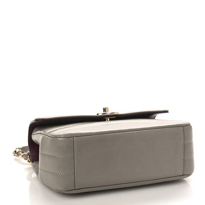 Chanel Shiny Lambskin Quilted Small Chevron Miroir Grey 4 of 12