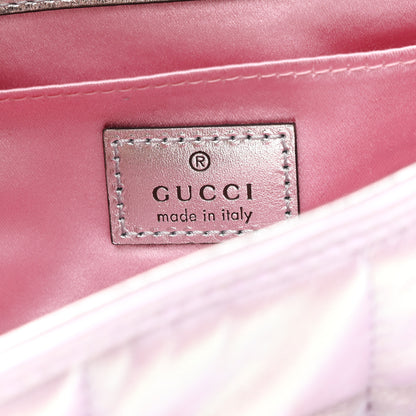 Gucci Iridescent Nappa Vertical Matelasse Medium Maxi Horsebit Chain Shoulder Bag Escape Pink 6 of 10