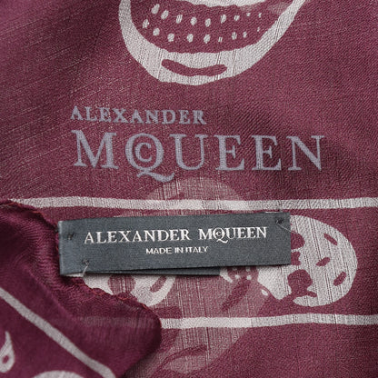 Alexander McQueen Silk Chiffon Skull Scarf Aubergine Grey 3 of 3
