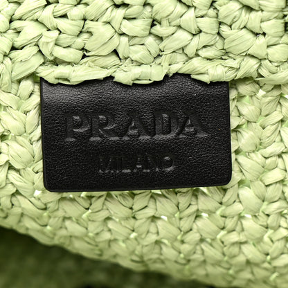 Prada Yarn Raffia Effect Crochet Small Logo Tote Acqua 6 of 11