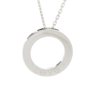 Cartier 18K White Gold 3 Diamonds LOVE Pendant Necklace 4 of 7