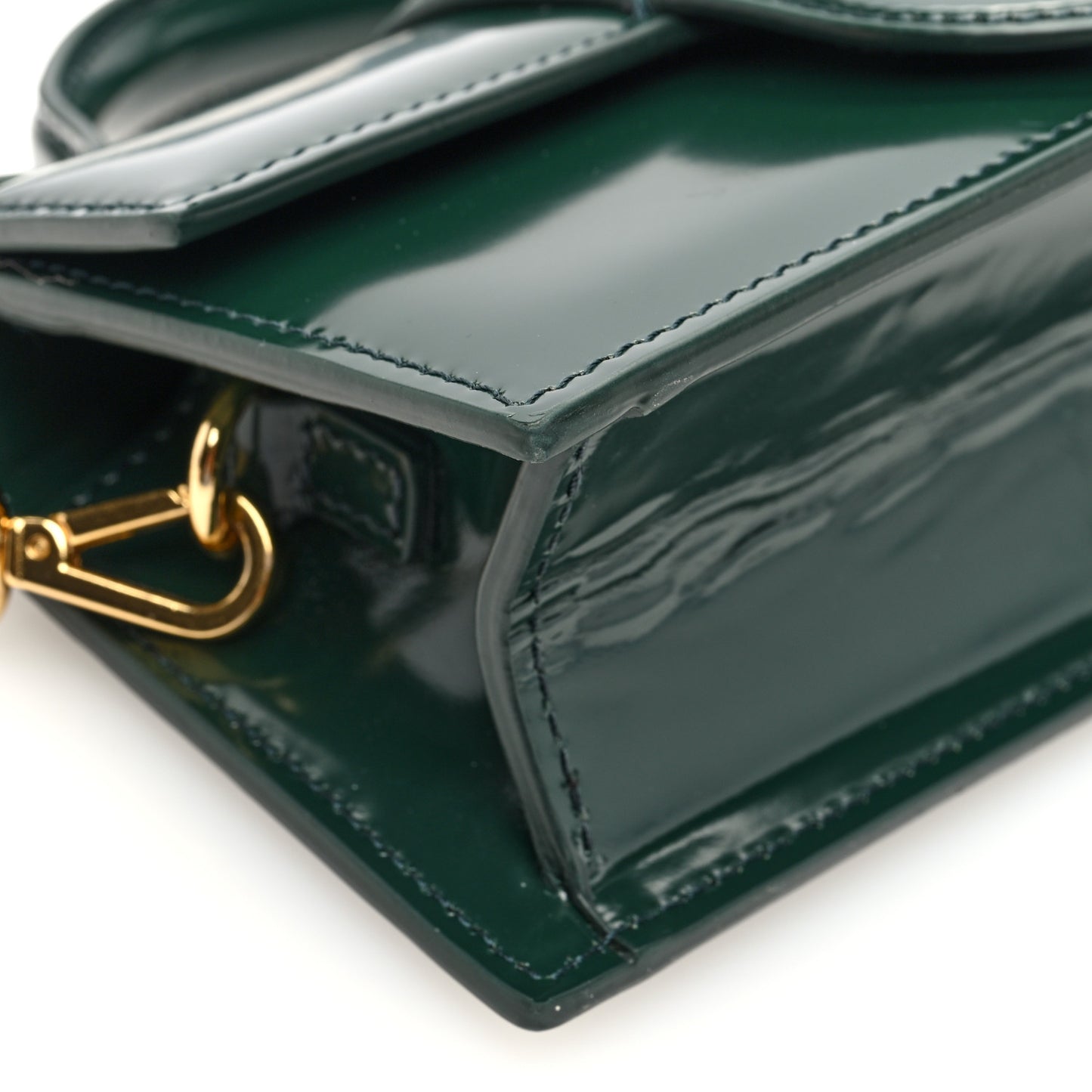 Glazed Calfskin Le Bambino Dark Green