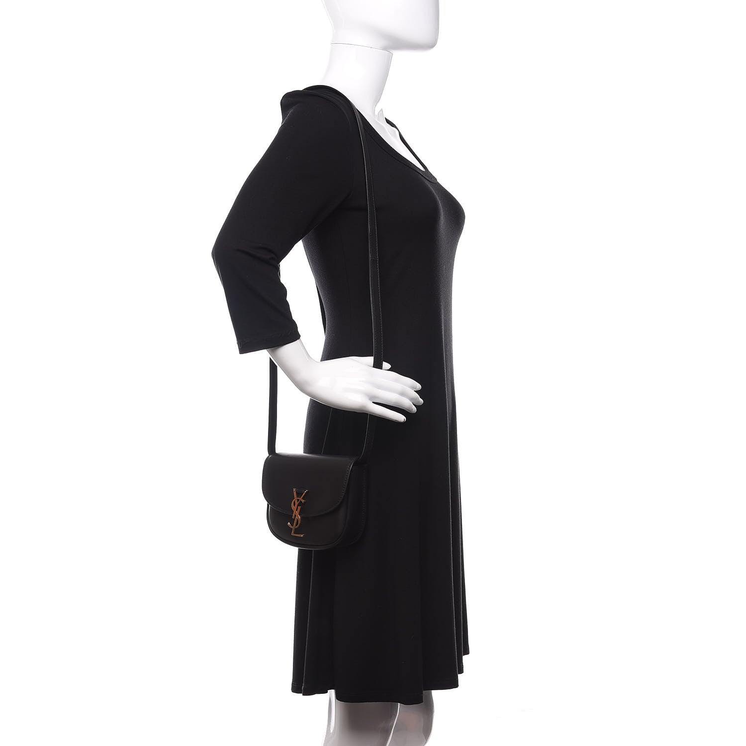 Saint Laurent Smooth Calfskin Mini Classic Monogram Kaia Satchel Black 2 of 9