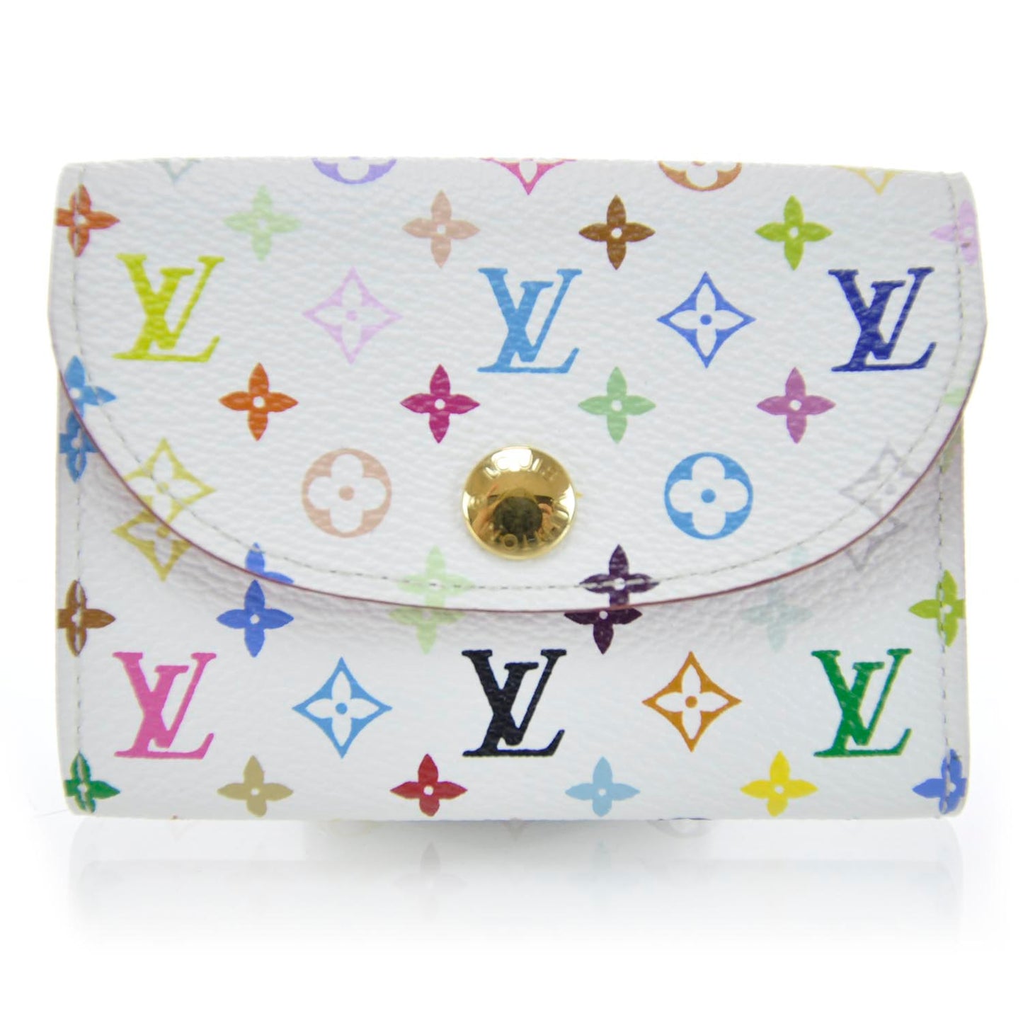 Monogram Multicolor Business Card Holder White