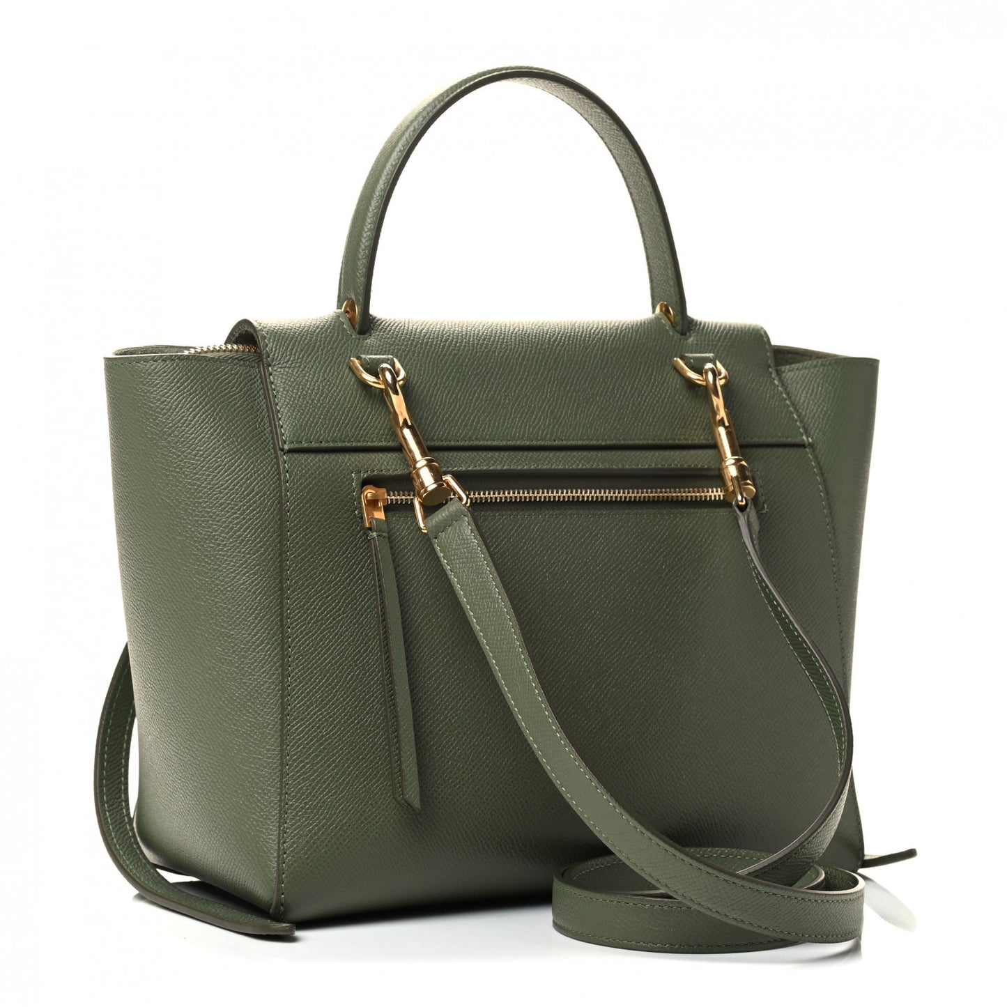 Grained Calfskin Micro Belt Bag Army Green