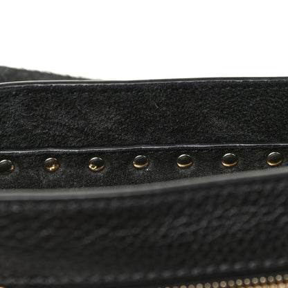 Valentino Garavani Grained Calfskin Rockstud Saddle Bag Black 12 of 16