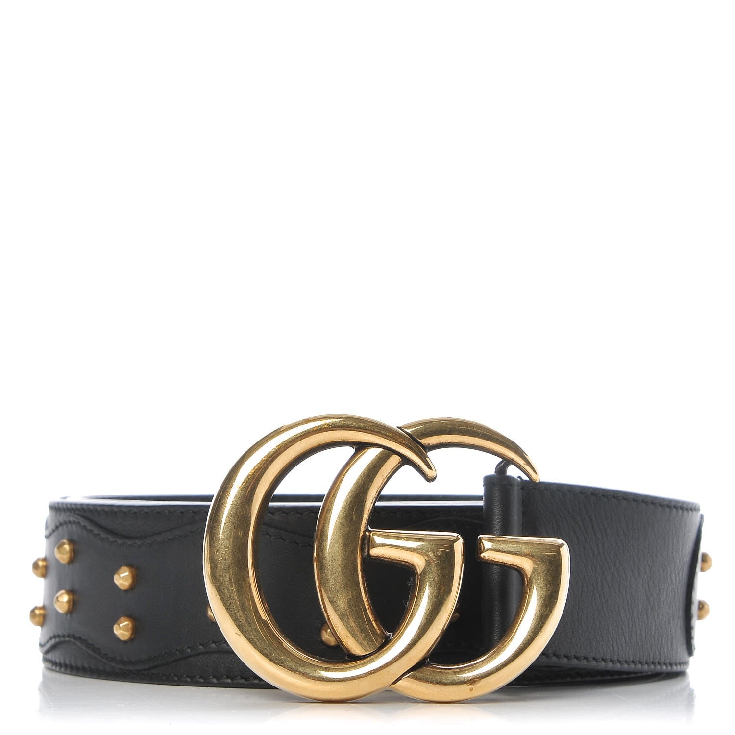 Gucci Calfskin Studded Marmont Belt 85 34 Black 1 of 5