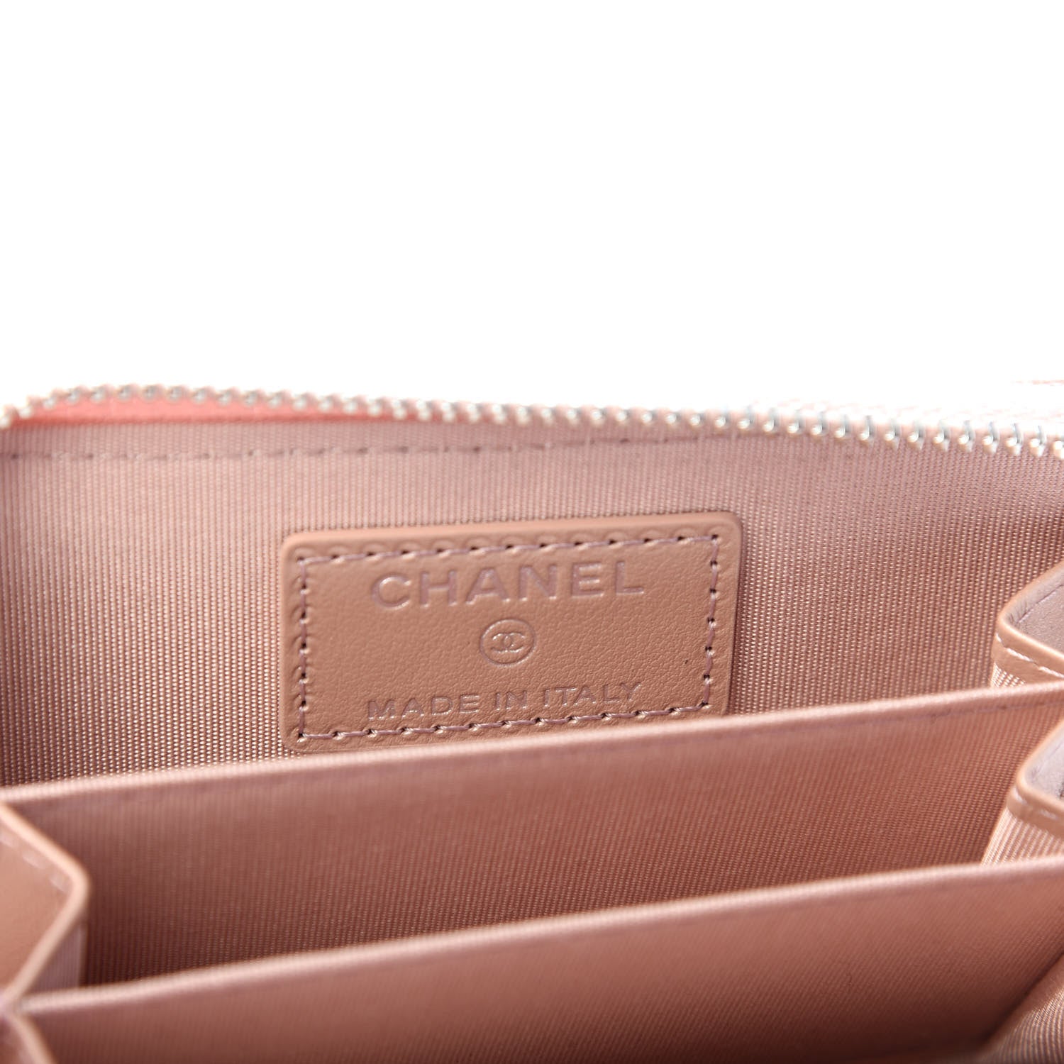 Chanel Goatskin Camellia Embossed Zip Coin Purse Light Pink 6 of 8