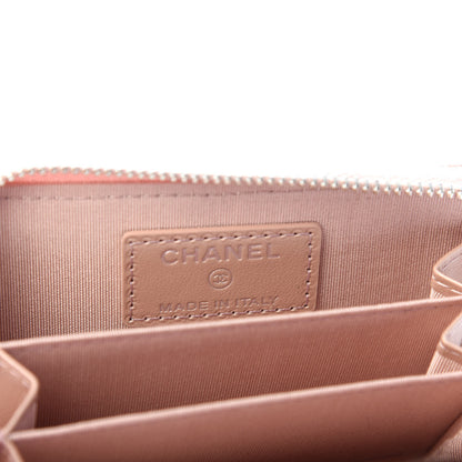 Chanel Goatskin Camellia Embossed Zip Coin Purse Light Pink 6 of 8