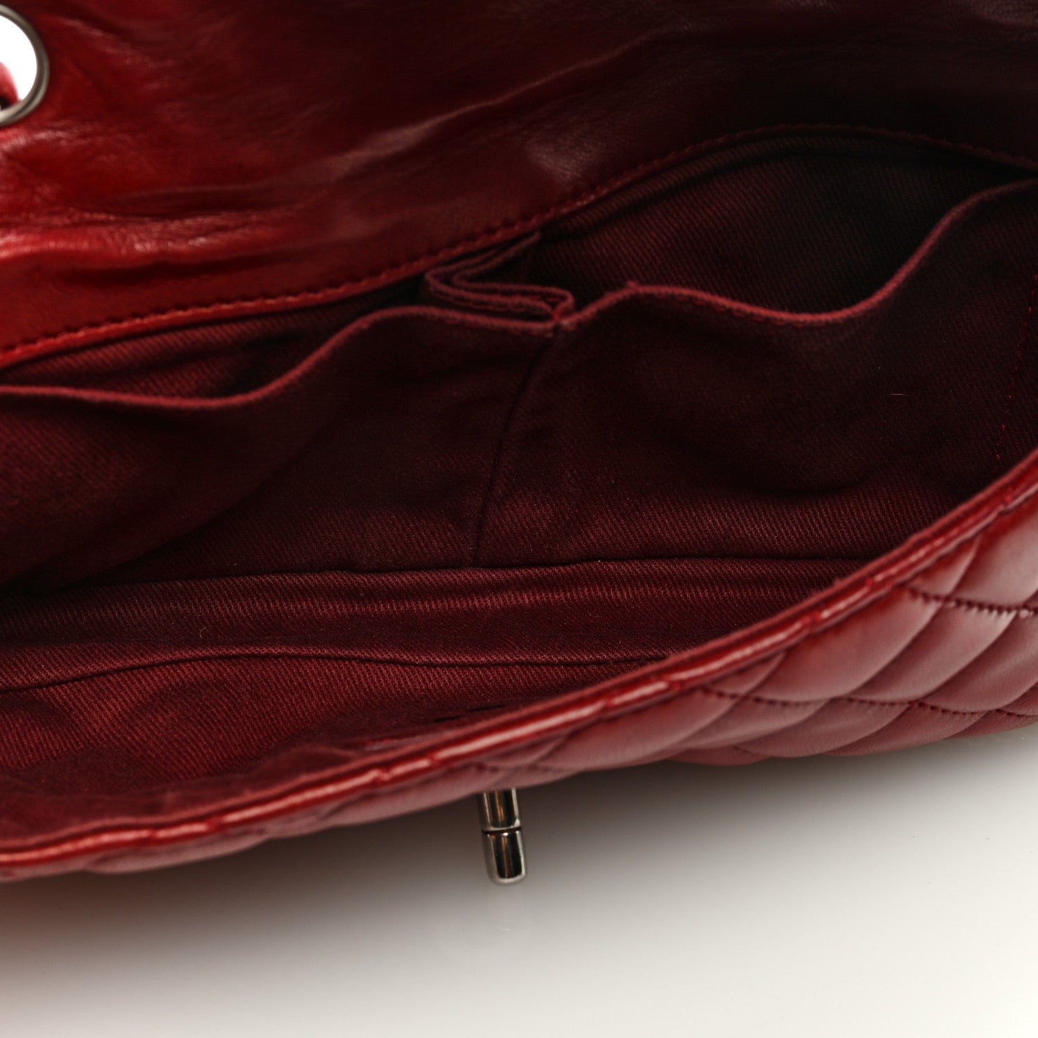 Chanel Lambskin Quilted Madison Chain Trim Flap Dark Red 5 of 9