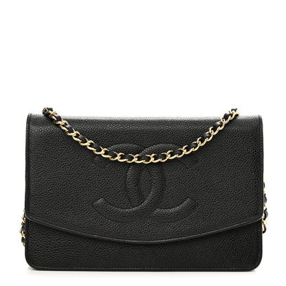 Chanel Caviar Timeless CC Wallet On Chain WOC Black 1 of 12