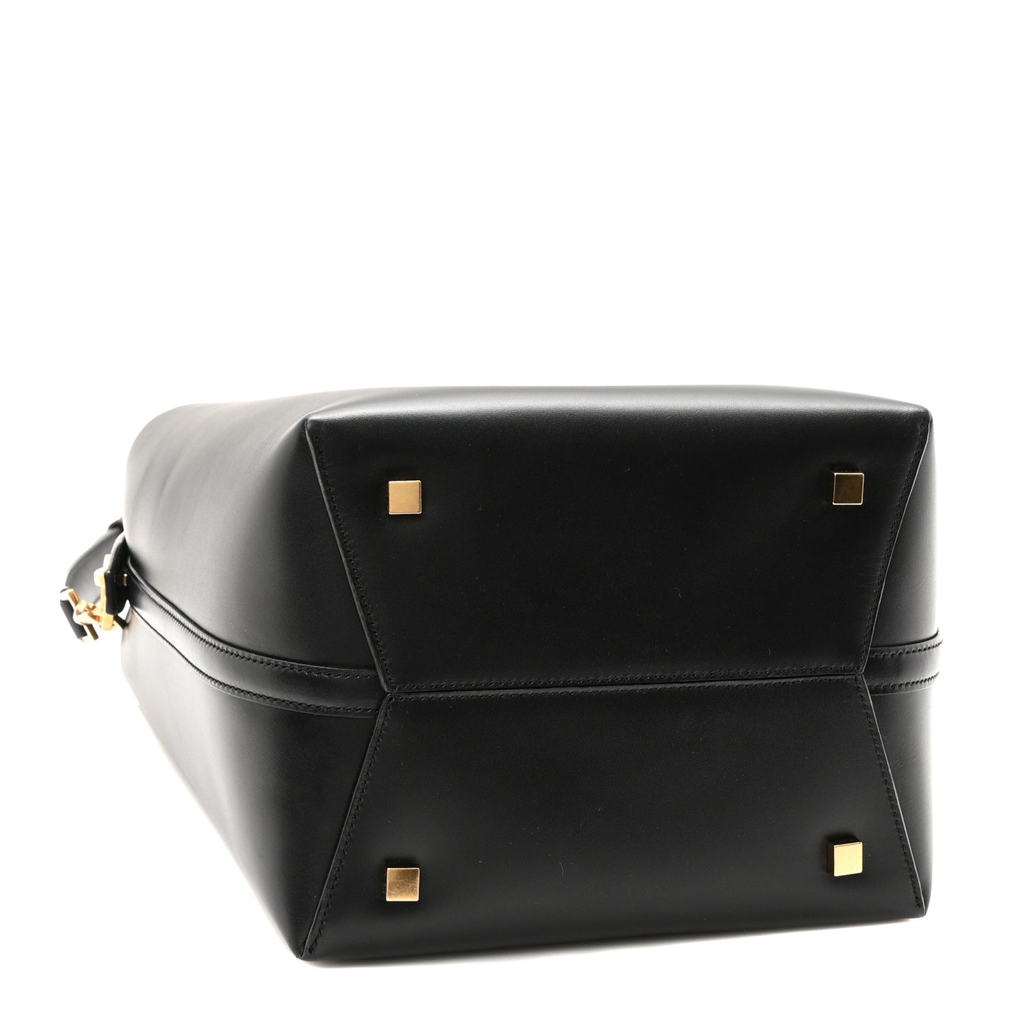Smooth Shiny Calfskin Monogram Le 37 Bucket Bag Black