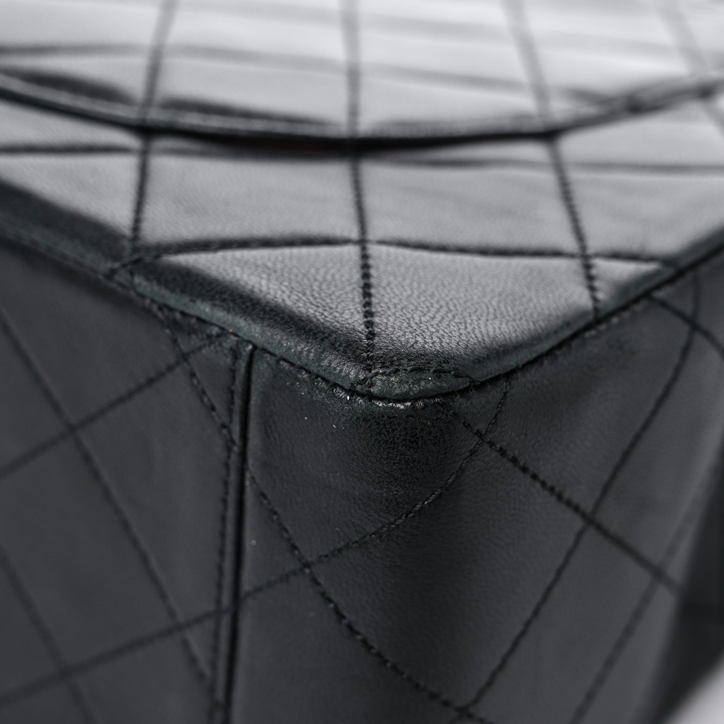 Lambskin Quilted XL Jumbo Single Flap Black