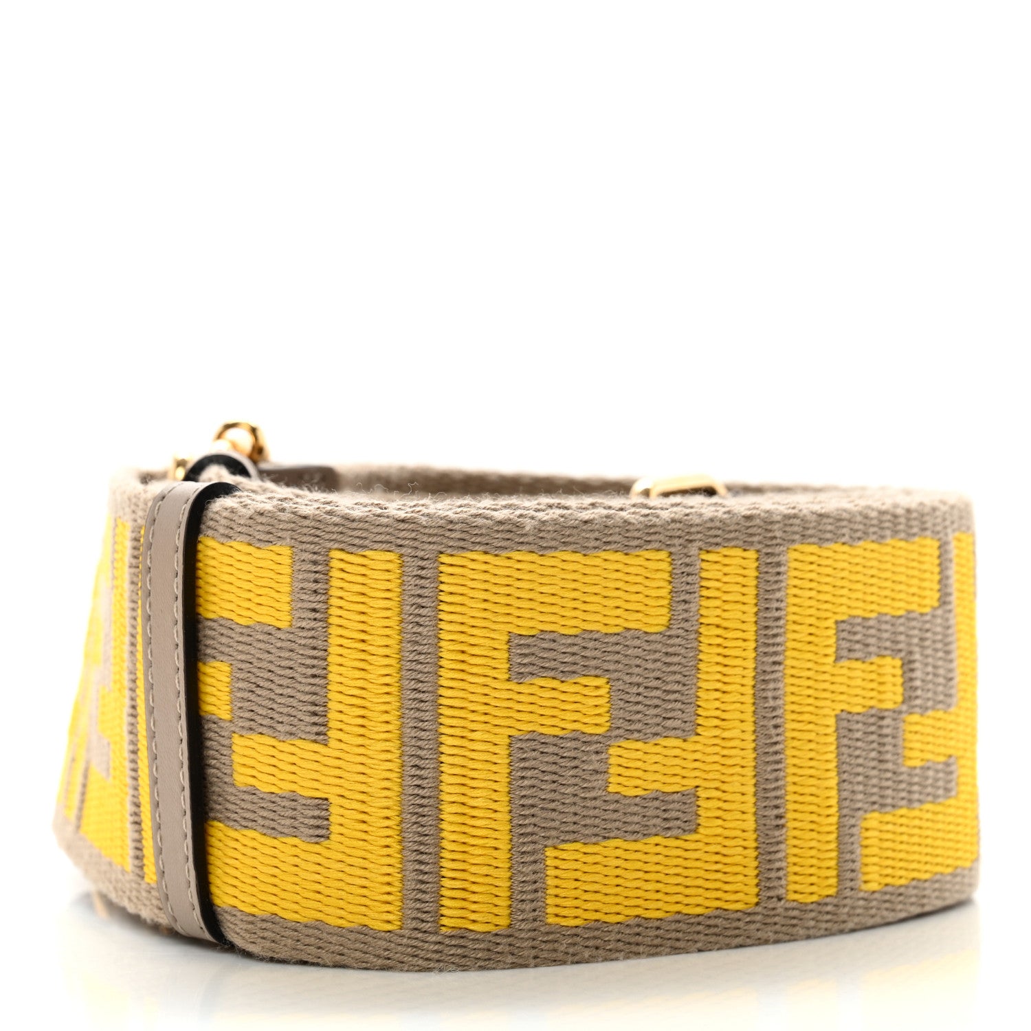 Fendi Ribbon Vitello King FF 1974 Adjustable Strap You Tortora Senape 2 of 8
