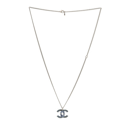 Chanel Crystal Baguette CC Necklace Blue 3 of 4