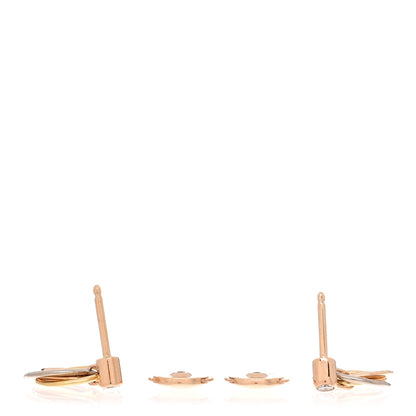 Cartier 18K Pink Yellow White Gold Diamond Trinity Drop Earrings 3 of 5