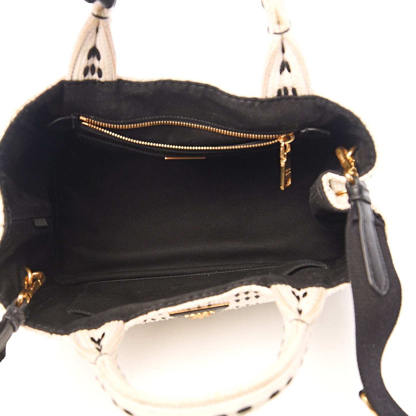 Canapa Woven Tote White Black