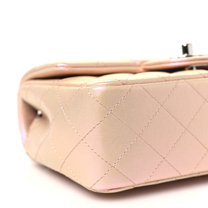 Chanel Iridescent Calfskin Quilted Mini Rectangular Flap Pink 9 of 11